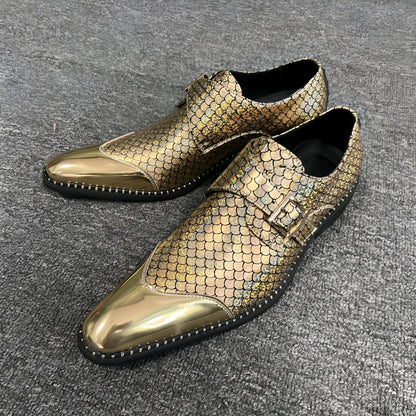 Mocassins Pointus Dorés - Style Distingué pour Hommes