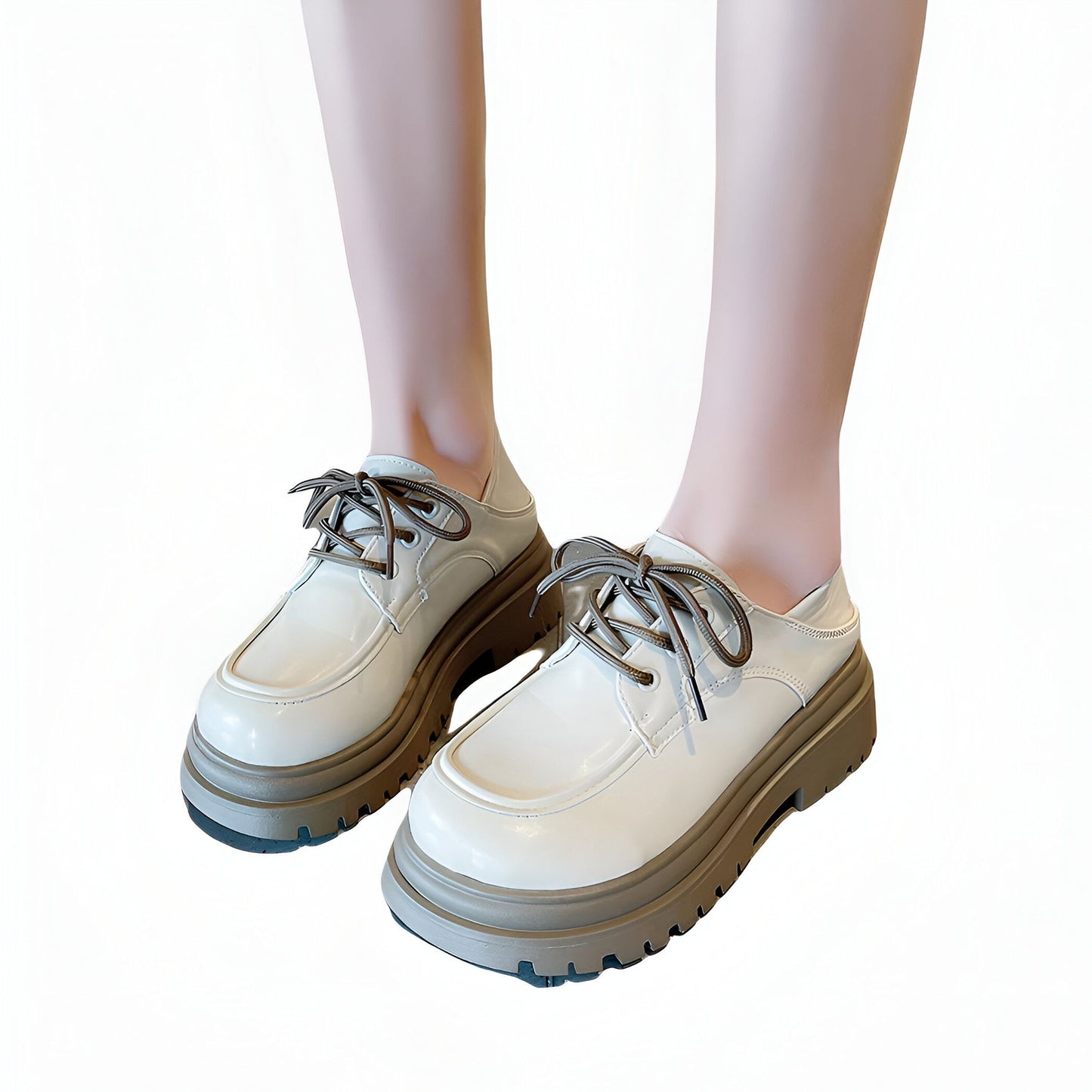 Mocassins Femme Plateforme à Lacets - Style Moderne