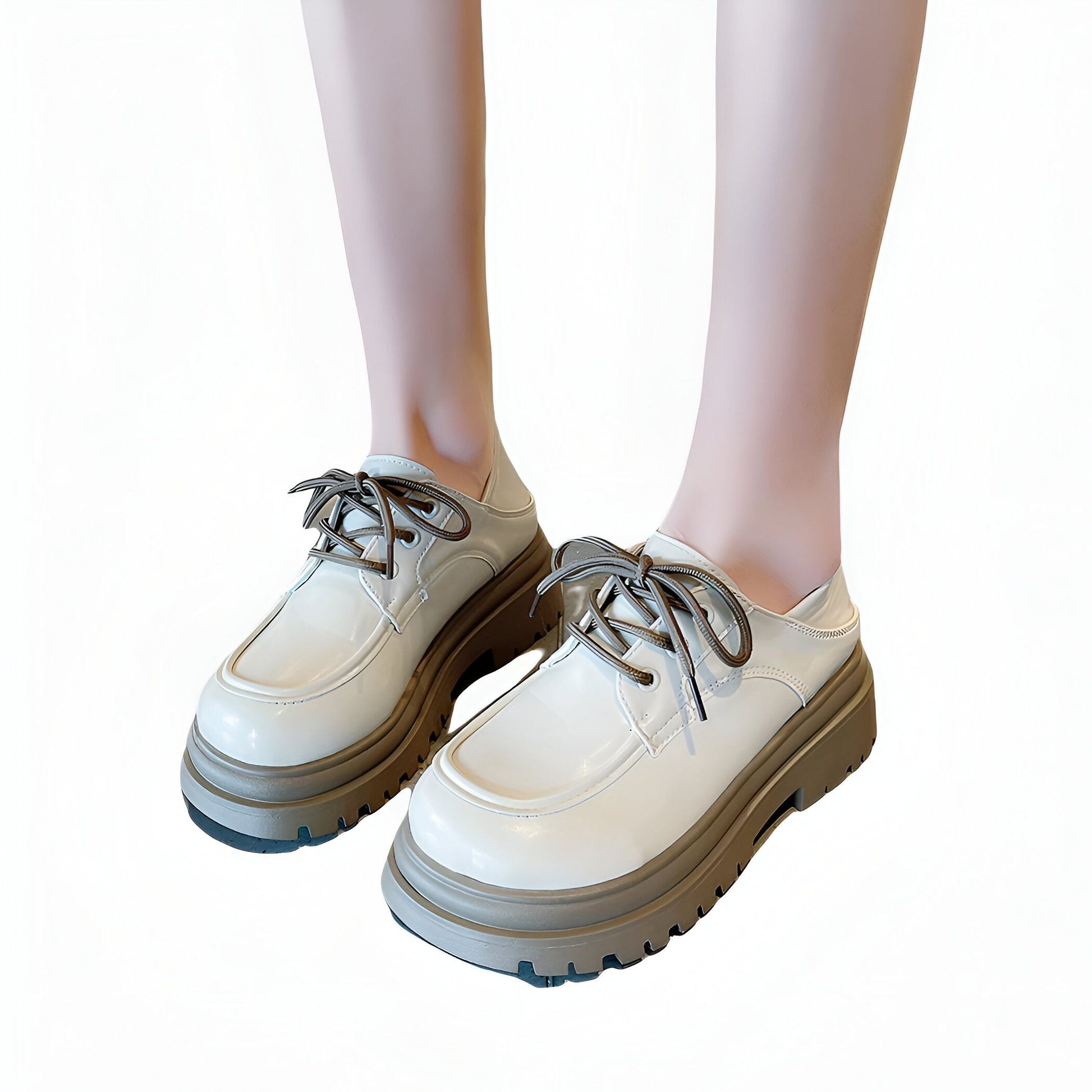 Mocassins Femme Plateforme à Lacets - Style Moderne