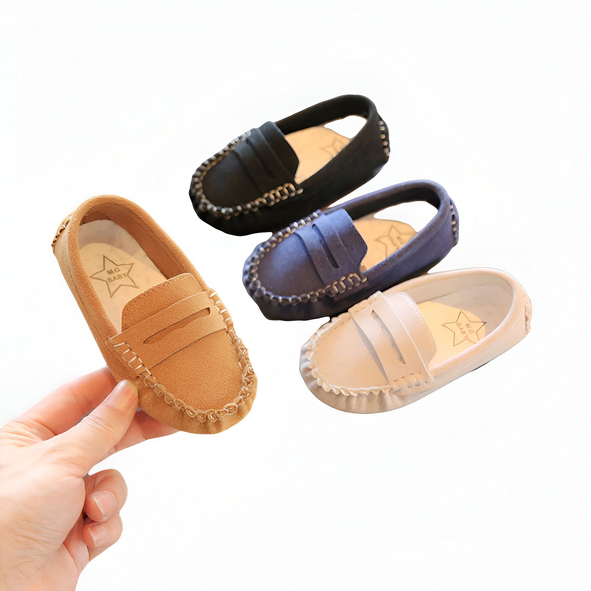Nova Mocassins garçons daim soigné, confortable
