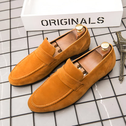 Mocassins Daim Homme – Talon Carré, Élégance Classique