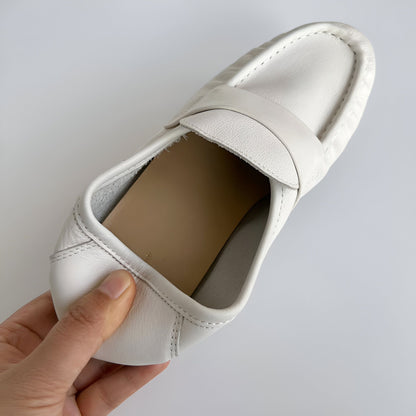 LuxeBrand Mocassins Rétro Cuir Souple Talon Carré