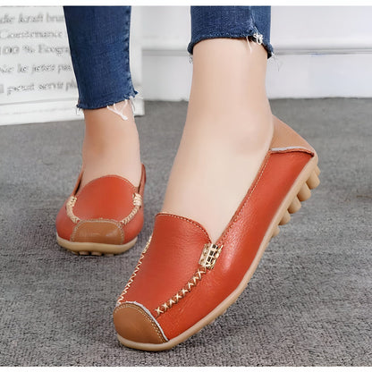 Mocassins Femme Cuir Végan Bicolores Confortables Luxe