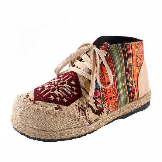 ÉlanBoho Mocassins Toile Coton Style Indien Bohème