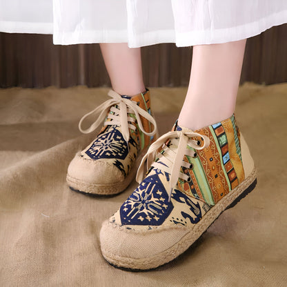 ÉlanBoho Mocassins Toile Coton Style Indien Bohème