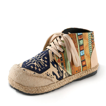 ÉlanBoho Mocassins Toile Coton Style Indien Bohème