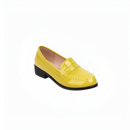 Élégant Mocassins femme vernis cuir synthétique colorés