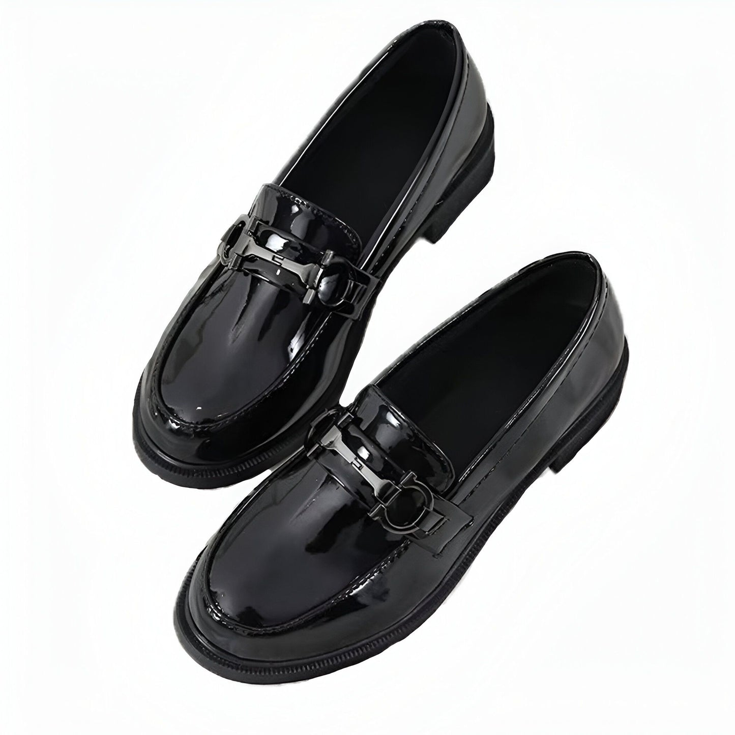 NovaLux Mocassins vernis femme métal élégant