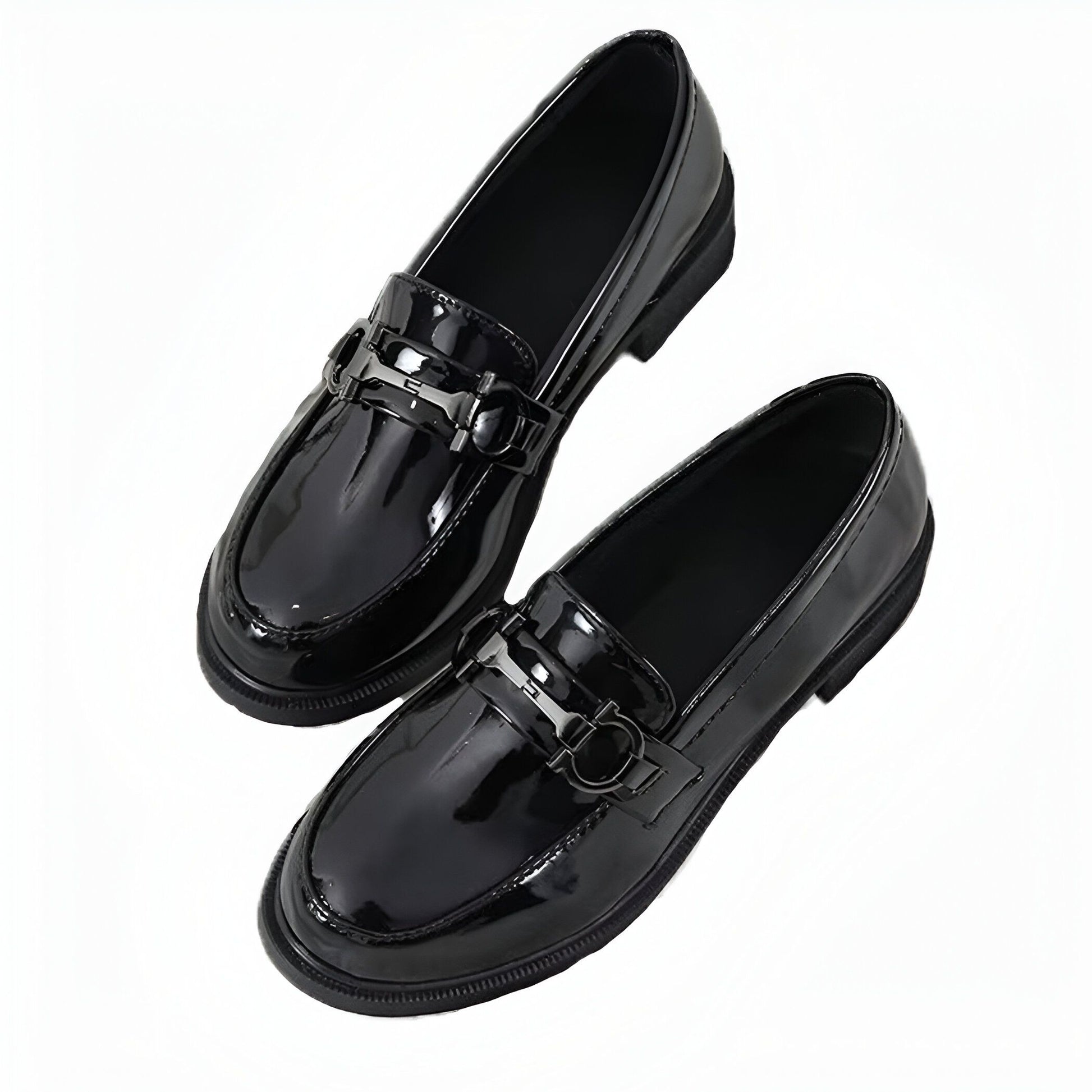 NovaLux Mocassins vernis femme métal élégant
