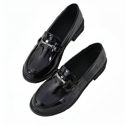 NovaLux Mocassins vernis femme métal élégant