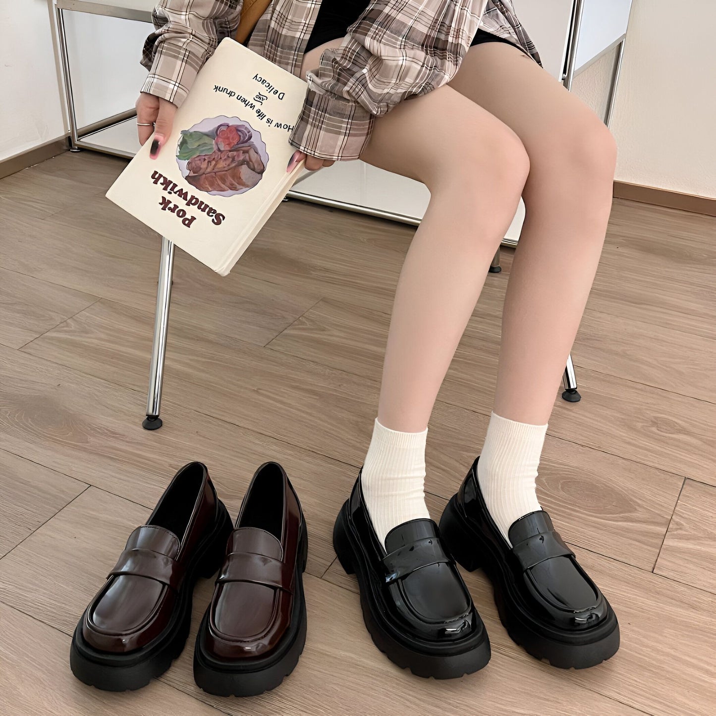 Mocassins Femme Vernis Prestige Plateforme Élégants