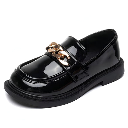 GlamKids Mocassins vernis fille chaîne dorée