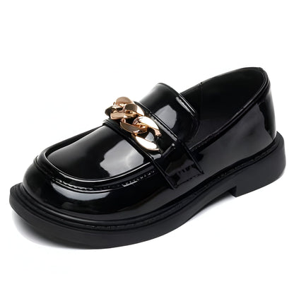 GlamKids Mocassins vernis fille chaîne dorée