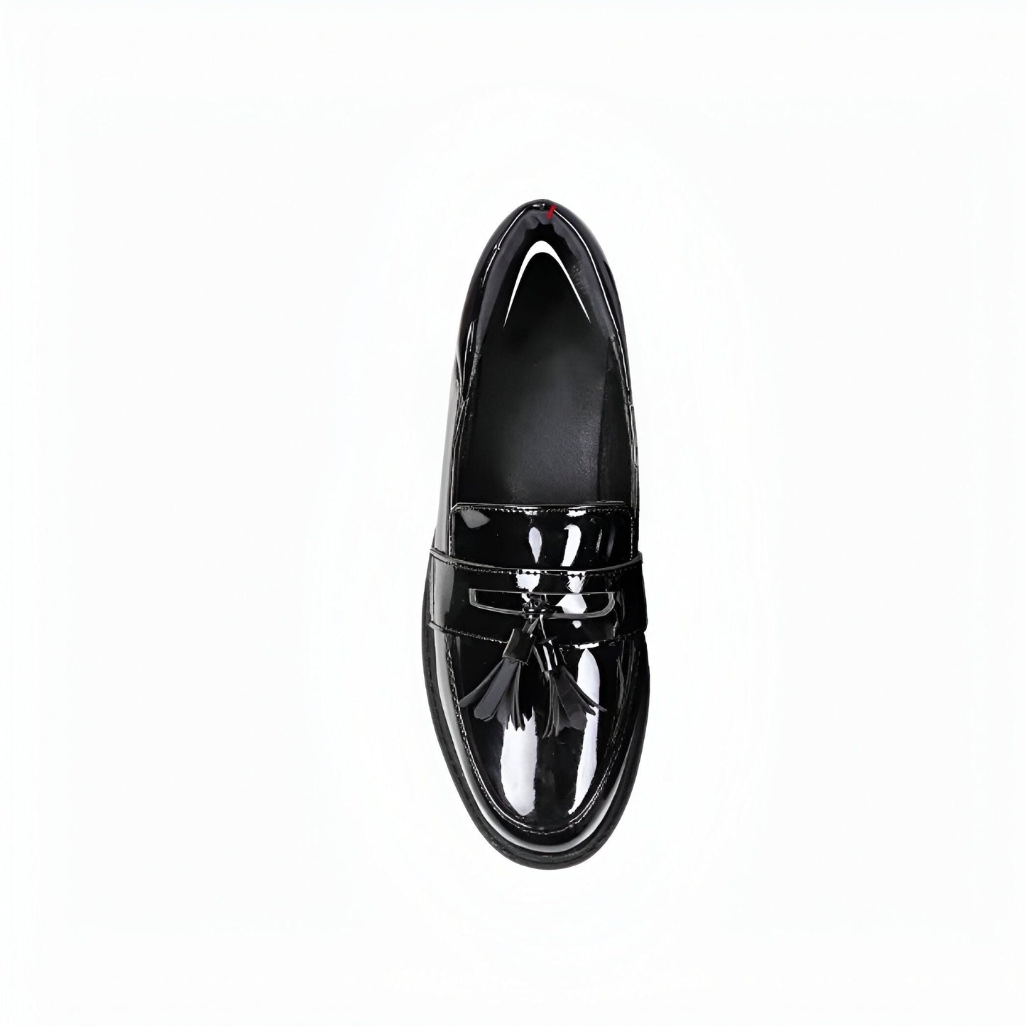 Mocassins Vernis Noirs à Glands - Élégance Femme
