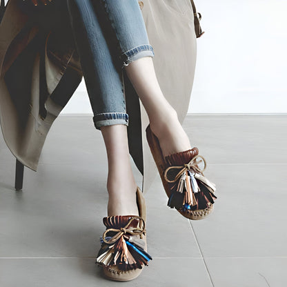 Mocassins Femme Colorés Cuir Végan Elite Soigné