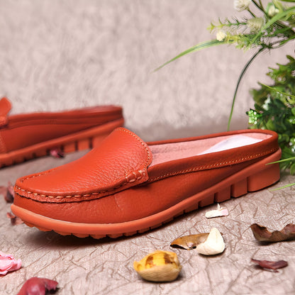 Mules Mocassins Souples Femme Cuir Synthétique Confort™