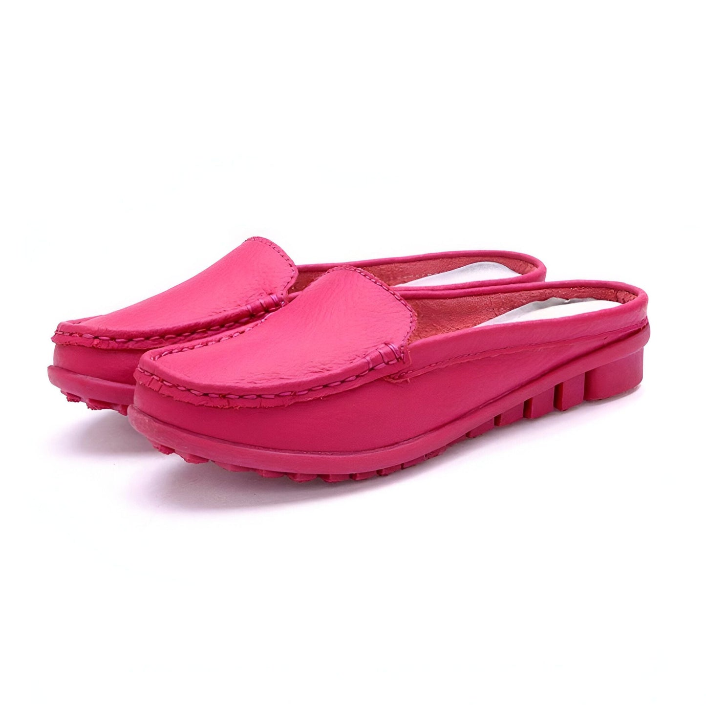 Mules Mocassins Souples Femme Cuir Synthétique Confort™