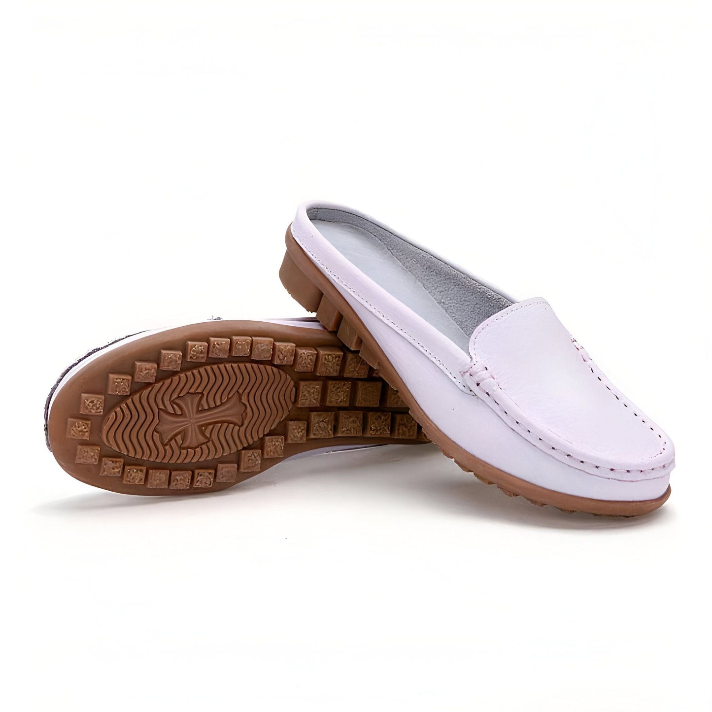 Mules Mocassins Souples Femme Cuir Synthétique Confort™