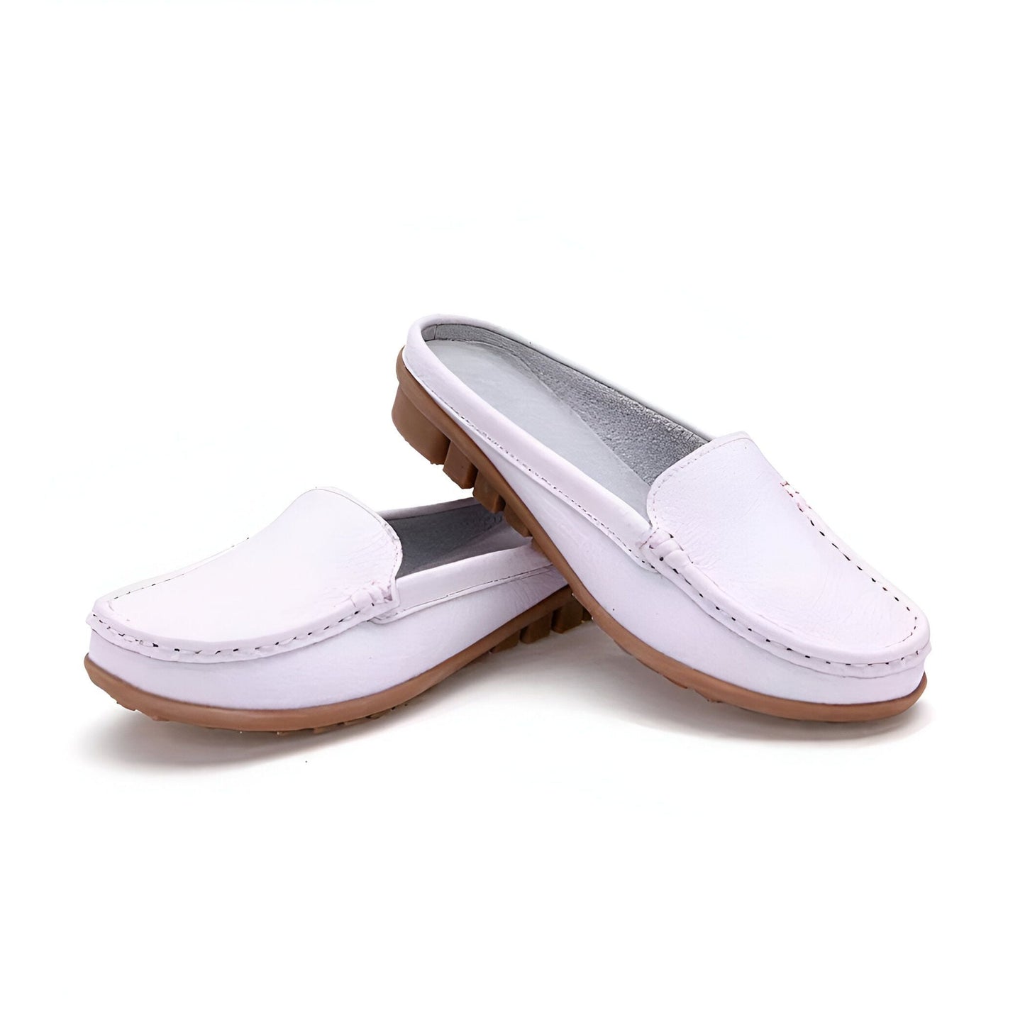 Mules Mocassins Souples Femme Cuir Synthétique Confort™