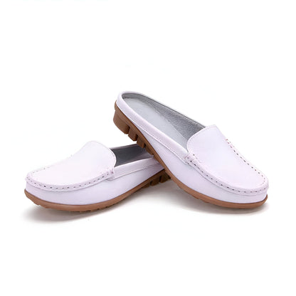 Mules Mocassins Souples Femme Cuir Synthétique Confort™